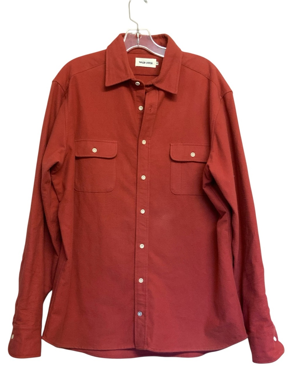 Taylor Stitch Shirt Mens 44 Rust Soft Flannel Long Sleeve Button Up